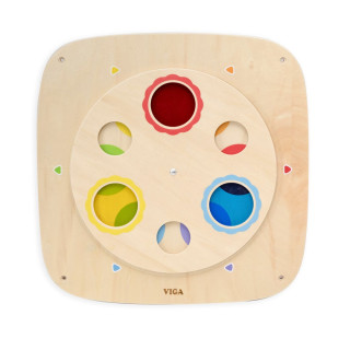 Dřevěný nástěnný panel - barevné kruhy Viga