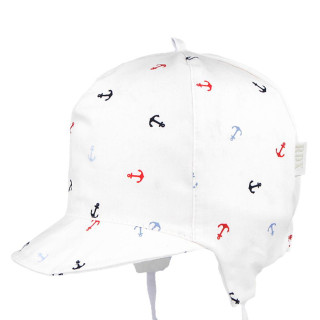 Chlapecká kšiltovka zavazovací Kotvičky bílá