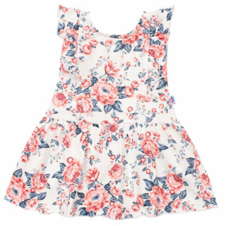 Kojenecké letní bavlněné šatičky New Baby Roses smetanovo-růžové