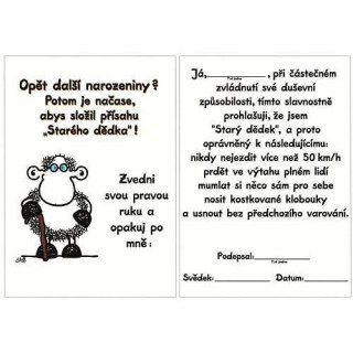 Blahopřání Sheepworld - Narozeniny 20 - NAROZENINOVÁ PŘÍSAHA