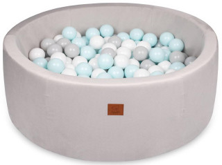 Suchý bazén Velvet šedý/modré kuličky Infantilo