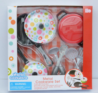 Nádobí plechové s puntíky 9 ks