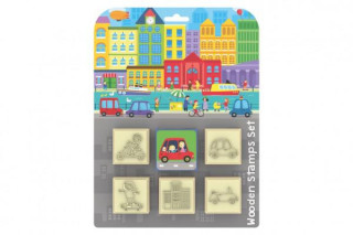 Razítka 5+1 s poduškou 4,5x4,5cm dřevěná