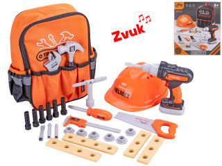 Sada nářadí s vrtačkou na baterie se zvukem s batůžkem a 28 ks doplňků