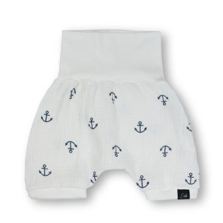 Dětské kraťasy mušelín Anchor bílé Esito