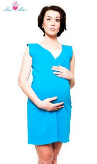 Těhotenská, kojící noční košile IRIS - modrá