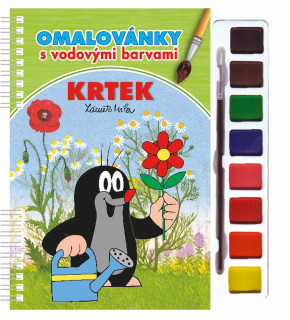 Omalovánky s vodovými barvami a štětcem Krtek 3