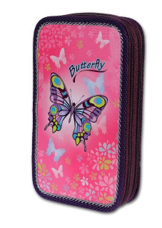 Školní penál 2-patra BUTTERFLY prázdný Emipo