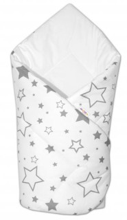 Novorozenecká rychlozavinovačka Klasik 78 x 78 cm Baby Nellys - Šedé hvězičky + bílá
