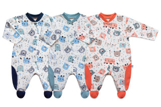 Bavlněný overal Medvídek Modrý Baby Service
