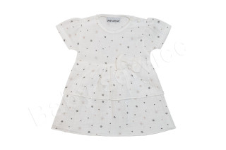 Kojenecké šaty krátký rukáv mušelín Hvězdičky s mašlí Baby Service