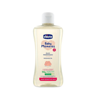 Olej masážní s bavlnou a vitamínem E Baby Moments Sensitive 200 ml Chicco