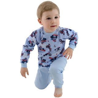 Bavlněné pyžamo Motorky na modré Esito