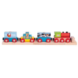 Vlak se zbožím + 3 koleje Bigjigs Rail