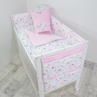 9 dílná sada do postýlky Minky Verona 100 x 135 cm Esito - růžová