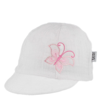 Dívčí kšiltovka měkký kšilt Motýl bílá RDX