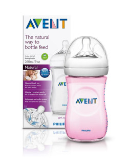 Láhev Natural 260 ml + Natural 260 ml růžová Avent VÝHODNÉ BALENÍ