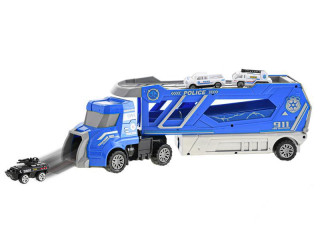 Přepravník aut policie 41 cm + 3 auta 6 cm