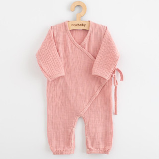 Kojenecký mušelínový overal pink New Baby
