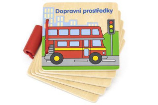 Dřevěná knížka - dopravní prostředky