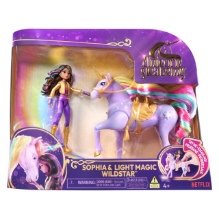 Unicorn academy světelný jednorožec a figurka Sophia & Wildstar 11 cm