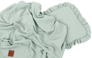 Mušelínová letní sada polštářku s přikrývkou Mátová Infantilo