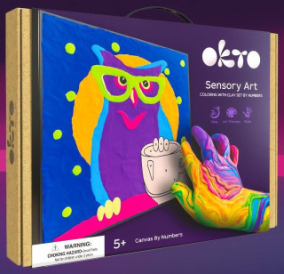 Sova výtvarná sada malování hmotou podle čísel 29 x 29 cm Okto