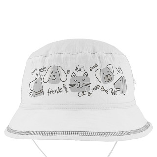Vázací klobouk bílý pejsek a kočička RDX