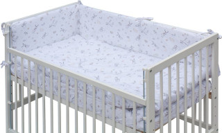 Dětská postýlka bílá s kompletní výbavou 120 x 60 cm Luka Scarlett