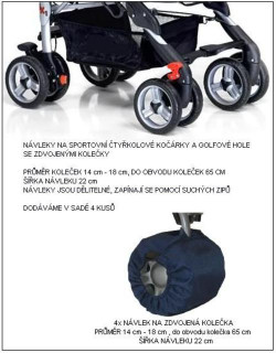 Návleky na kola - čtyřkolky, golfové hole se zdvojenými kolečky 4 ks