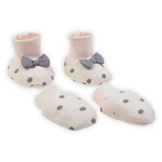 Kojenecký bavlněný set capáčky a rukavičky Nicol Sara