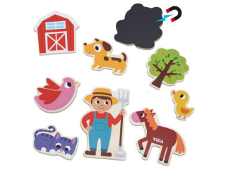 Dřevěné magnety 20 ks domácí zvířátka Viga