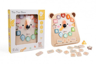 Výukové hodiny medvěd - vkládačka dřevěné 26x29x5 cm 