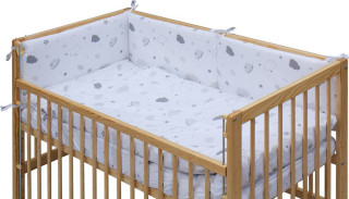 Dětská postýlka přírodní s kompletní výbavou 120 x 60 cm Krena Scarlett