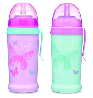 Sportovní láhev se slámkou MOTÝLEK 350 ml Canpol