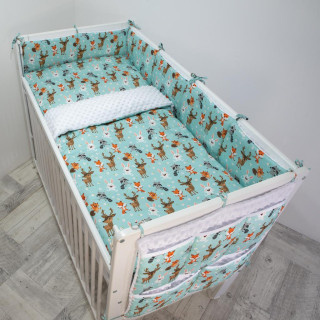 6 dílná sada do postýlky Minky Forest 100 x 135 cm Esito - bílá