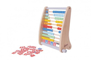 Dřevěné počítadlo 100 kuliček 22x28 cm