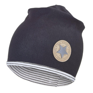 Čepice podšitá Outlast® Antracit/pruh bíločerný