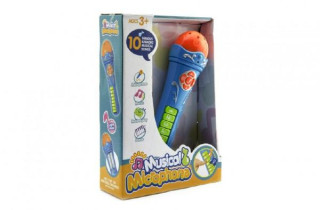 Mikrofon s nahranými písničkami plast 25 cm na baterie se zvukem