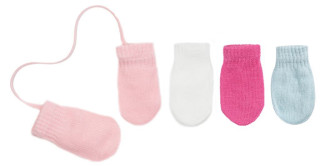 Pletené rukavičky se šňůrkou 9 - 12 měsíců