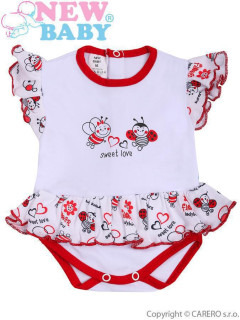 Kojenecké body s krátkým rukávem a volánkem New Baby Beruška