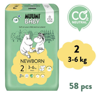 Eko pleny Muumi Baby 2 Mini 3–6 kg 58 ks