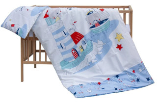 Dětská postýlka přírodní s kompletní výbavou 120 x 60 cm Lumpy Scarlett