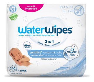 4x WATERWIPES 100% BIO odbouratené ubrousky 60 ks