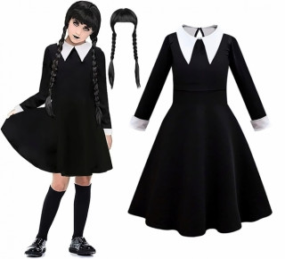 Dětský kostým Wednesday classic s parukou