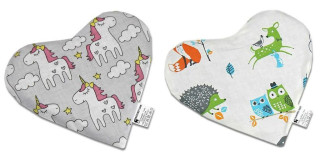 Nahřívací polštářek z třešňových pecek 20x22cm srdíčko