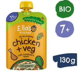 Ella's Kitchen BIO Kuřátko s kukuřičnou kaší (130 g)