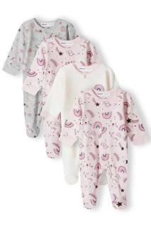 Overal kojenecký 4pack, Minoti, 16mbaby 3B, růžová