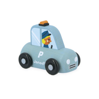 Dřevěné auto na tlačení Cross roads Janod Policie modré