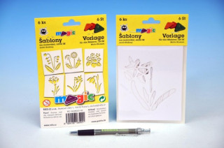 Šablony na malování voskovky magické - KVĚTINY